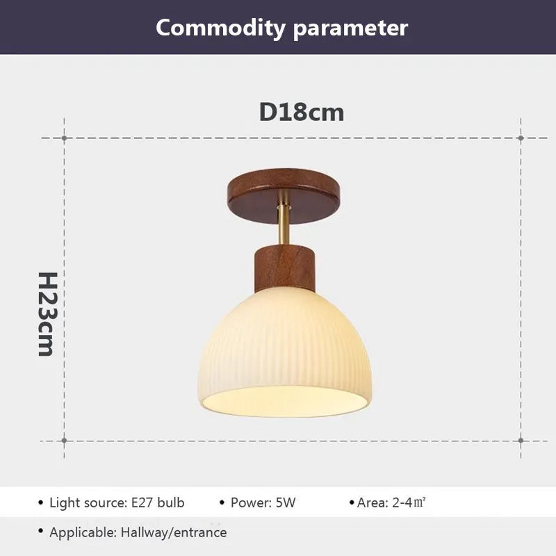 Nordique LED plafonnier en bois noyer luminaire salon allée couloir étude chambre lampes intérieur décor éclairage lampes Lustre - vue 7 sur 16