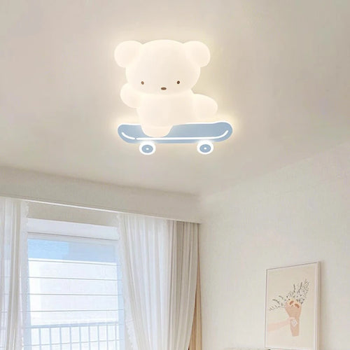 plafonnier ours skateboard lumineux pour chambre d'enfant moderne - vue 5 sur 8