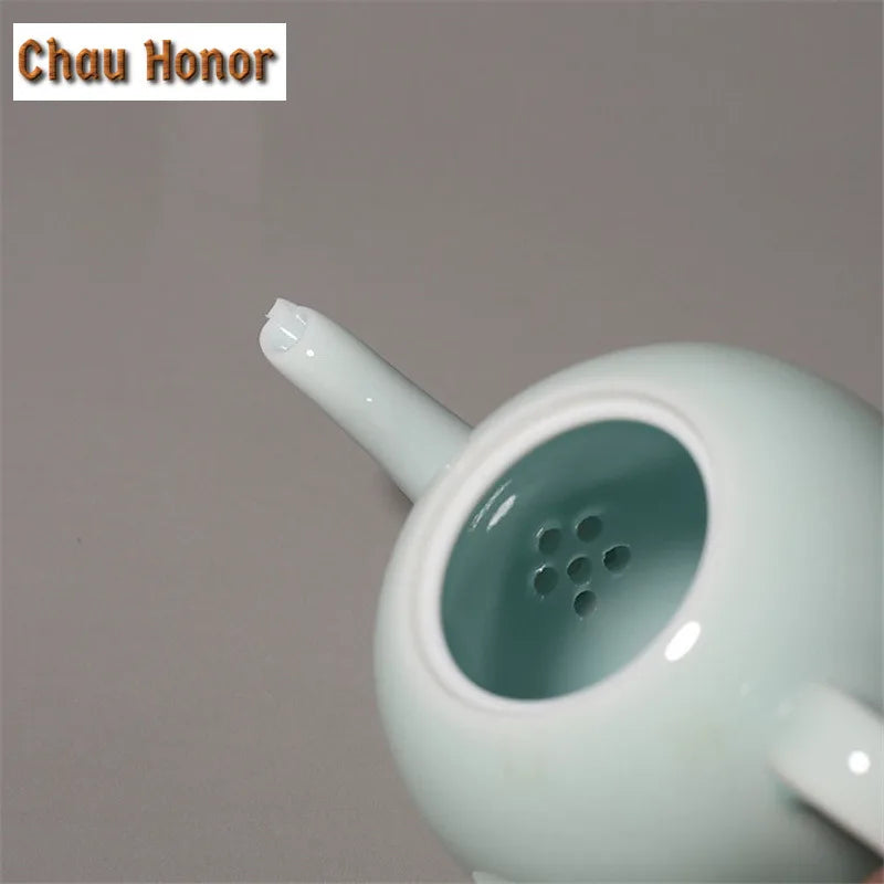 Theiere porcelaine artisanale style kung fu avec accessoires - vue 5 sur 7