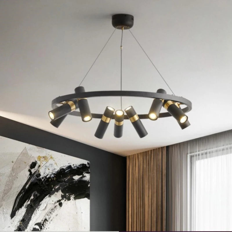 lustre led moderne design industriel pour décoration intérieure - vue 4 sur 10