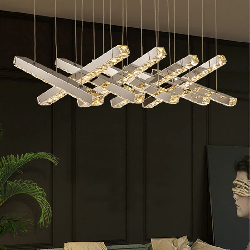 Modern Luxury Creative Led Crystal Chandelier Dining Room, Living Room, Kitchen Table, Meeting Room, Bedroom Lighting Chandelier - vue 2 sur 11