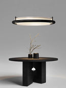 lustre moderne en bois led avec suspension en tissu