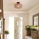 plafonnier tissé rustique corde chanvre plafond couloir ferme noir