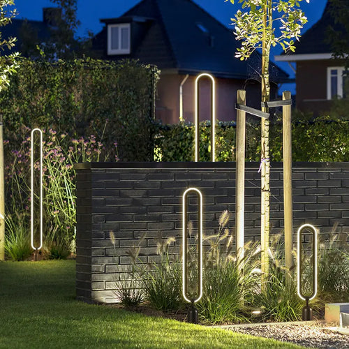 lampe LED extérieure ronde minimaliste pour jardin et allée - vue 6 sur 12
