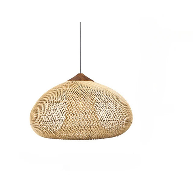 Modern art minimalist retro chandelier suitable for living room, dining room, farmhouse, natural rattan and willow chandelier - vue 7 sur 21
