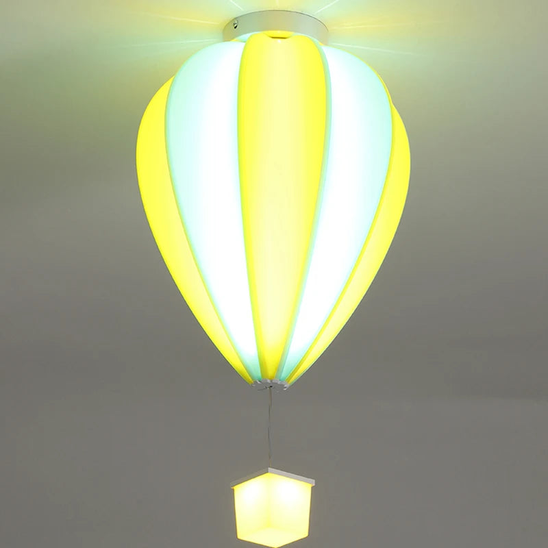 Kids Children's Ceiling Chandelier Light Air Ballon Design Remote Control LED Pendant Chandelier Lamps White Pink Yellow Blue - vue 6 sur 16
