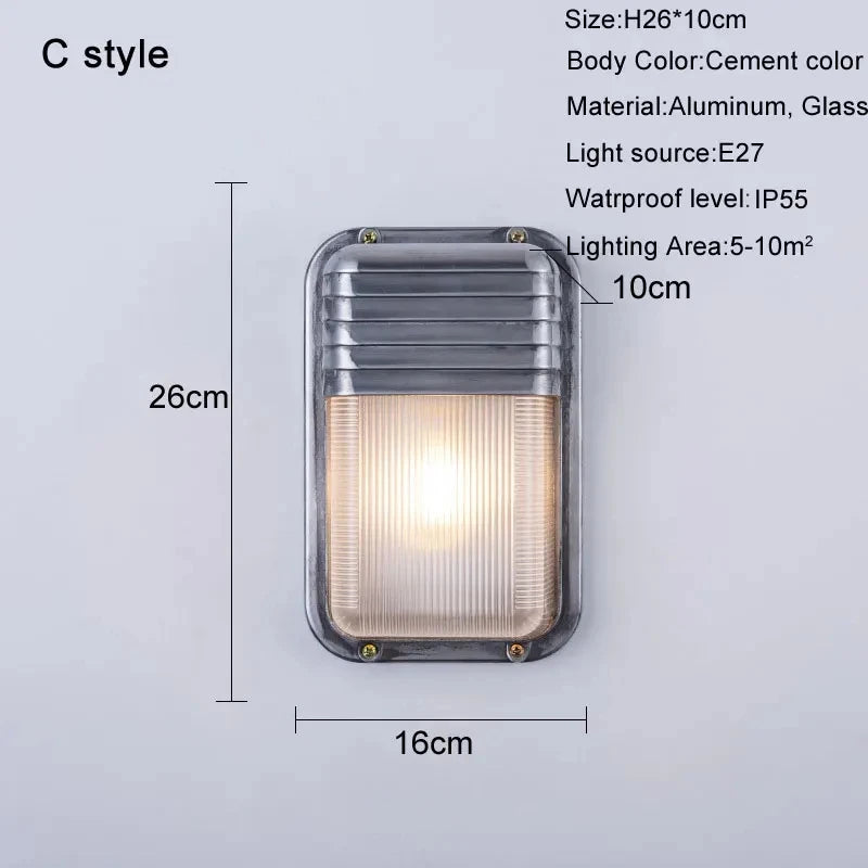 applique murale led rétro imperméable en aluminium idéale pour extérieur et intérieur - vue 10 sur 15