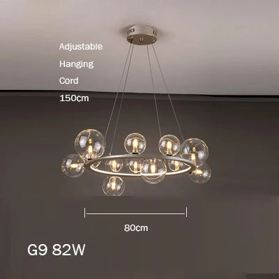 lustre en verre design moderne avec bulles pour intérieur élégant - vue 8 sur 18