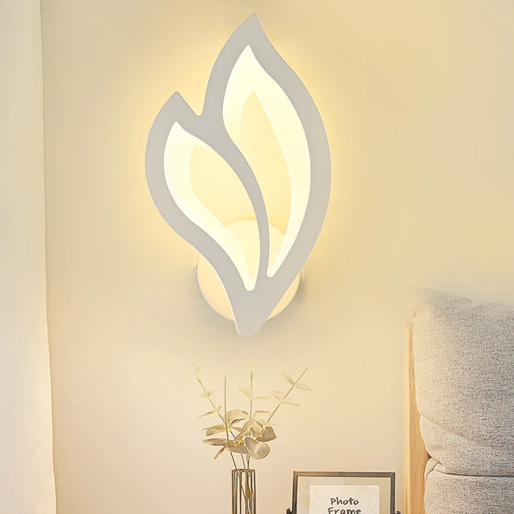 applique murale led moderne en forme de feuille pour éclairage intérieur - vue 3 sur 8
