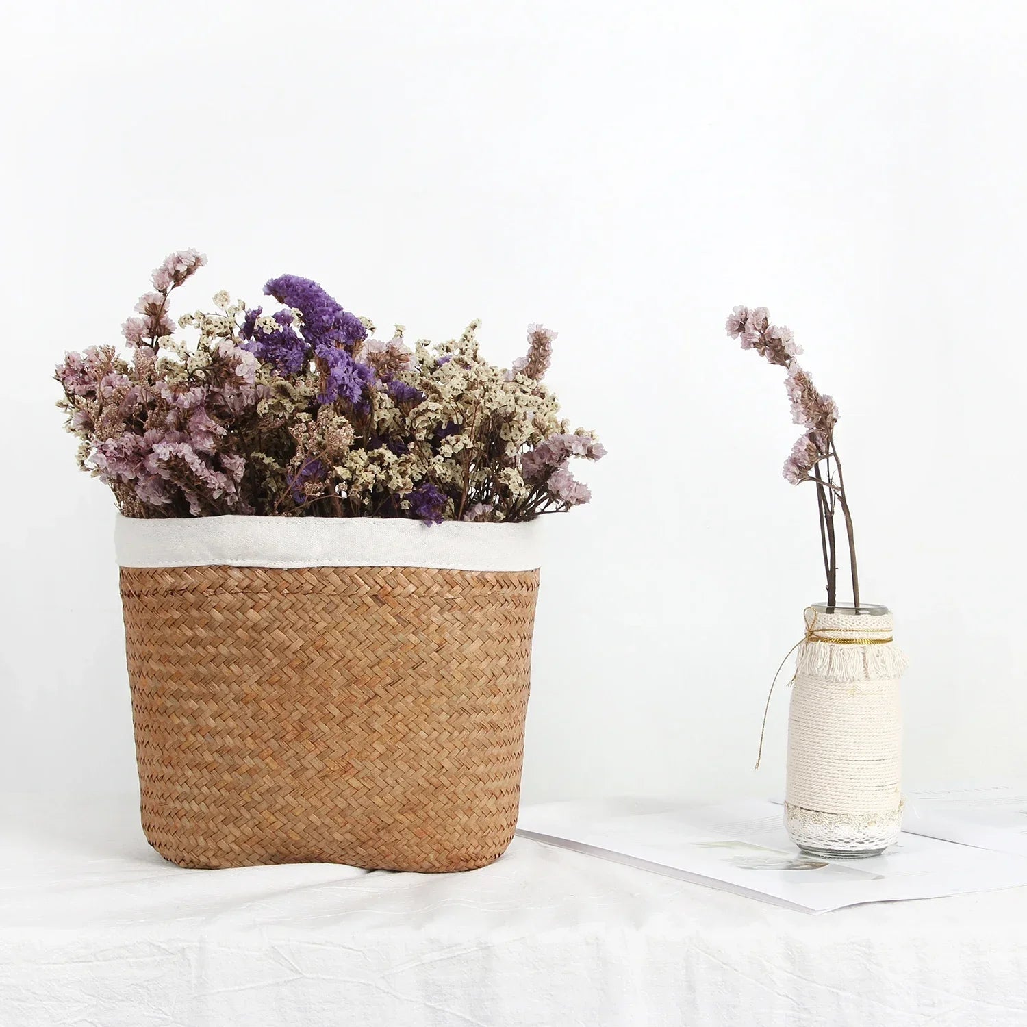 Centrale Brico – Panier en jonc de mer rectangle 19x24.5x13 cm – Couleur naturelle – Pour rangement jouets et couvertures – À poser Centrale Brico – Panier en jonc de mer rectangle 19x24.5x13 cm – Couleur naturelle – Pour rangement jouets et couvertures – À poser