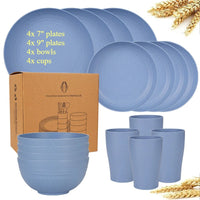 Service table paille ble naturelle sets incassables camping