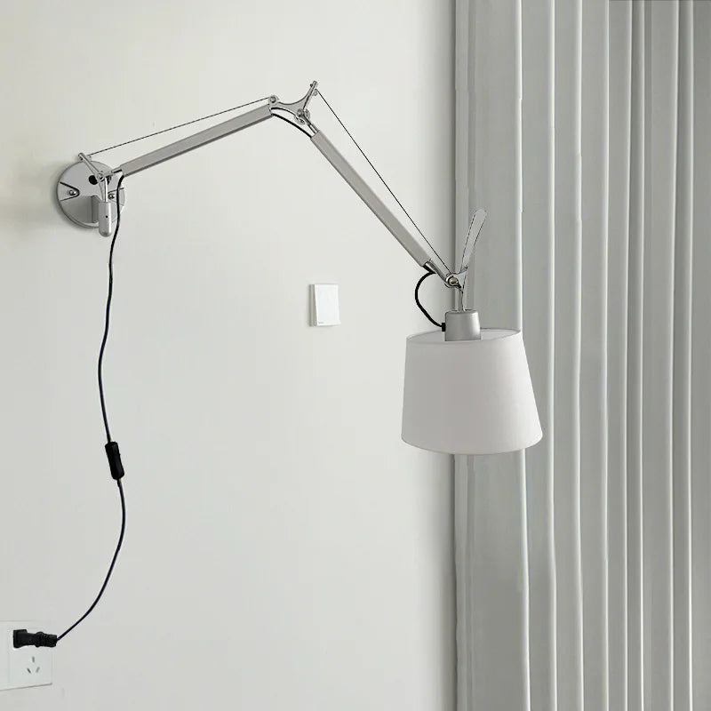 applique murale industrielle nordique pliable avec bras long pivotant