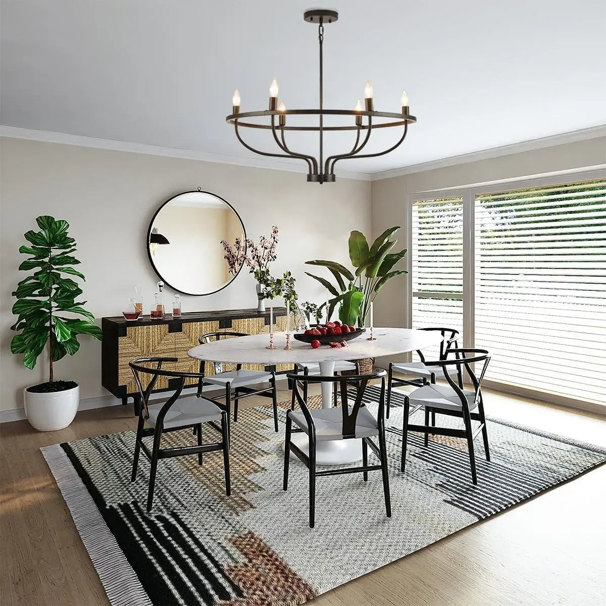 lustre suspension rétro led industriel anneau lumineux decorfixtures - vue 4 sur 12