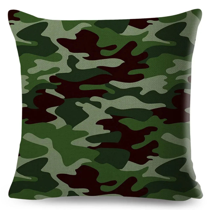 housses de coussin camouflage géométriques pour décoration intérieure