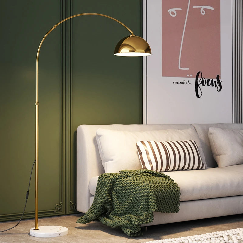 Lampadaire LED moderne Simple Base en marbre métal debout lumière chambre salon décoration coin lampadaire