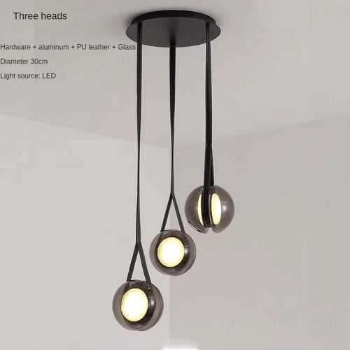 lustre créatif yoyo design nordique en verre pour décoration moderne