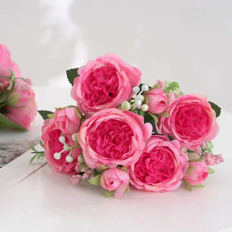 bouquet de pivoines artificielles pour décoration florale intérieure - vue 10 sur 17