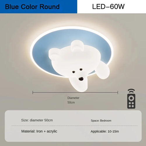 plafonnier led ours mignon pour chambre enfant - vue 9 sur 12