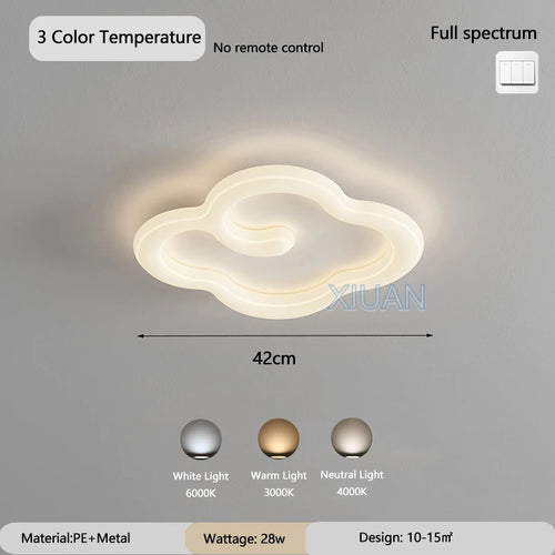 lustre scandinave nuage blanc avec télécommande optionnelle led - vue 16 sur 16