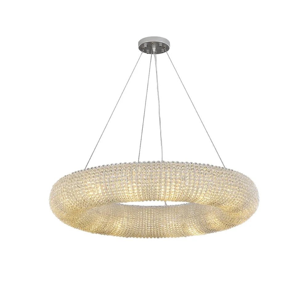 Modern Luxury Crystal Loft Chandelier Living Room Lustre Pendant Lamp Suspension Home Interior Decor Hanging Light Fixtures - vue 6 sur 10