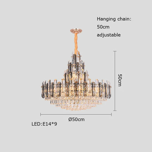 suspension à led en cristal design luxueux avec variateur d'intensité - vue 10 sur 11