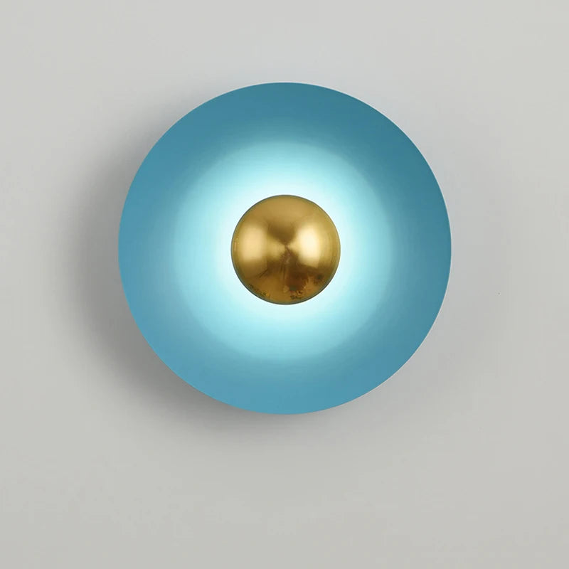 applique murale led macaron frisbee nordique décorative