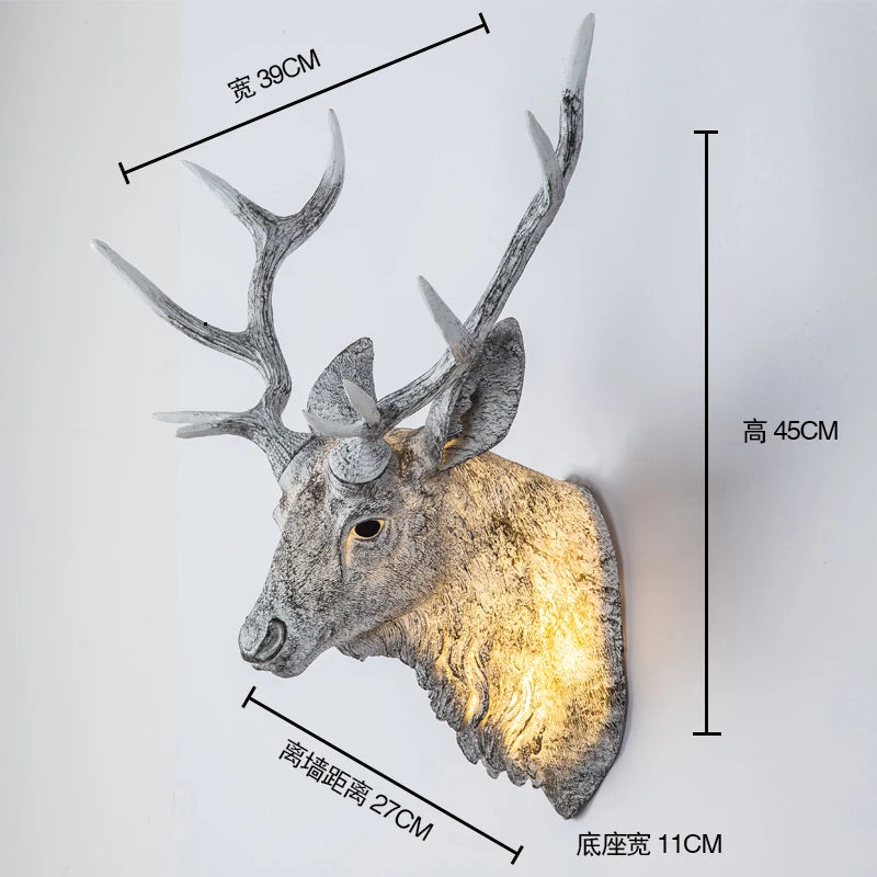 applique murale moderne en bois de cerf avec lumière led décorative - vue 13 sur 14