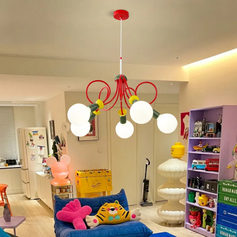 lustre design memphis coloré pour chambre enfant - vue 5 sur 9