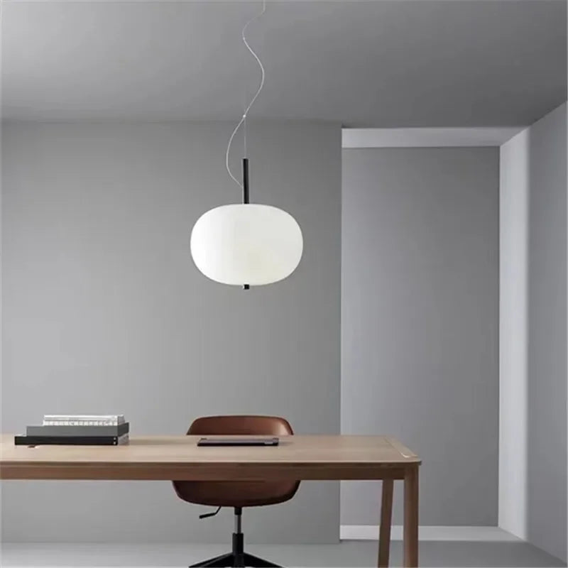 lustre nordique en verre avec suspension led pour décoration - vue 4 sur 12