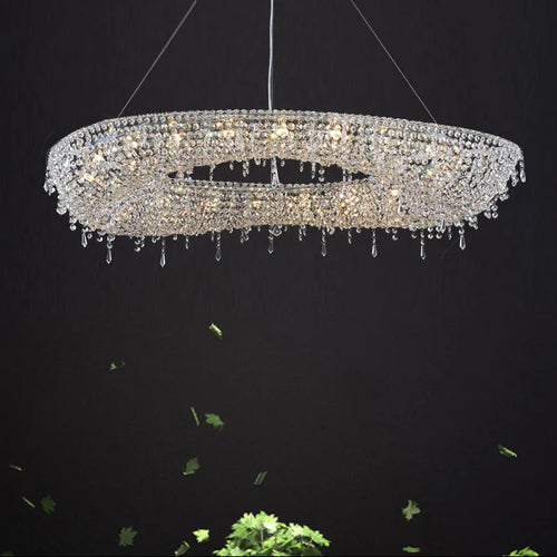 lustre led moderne de luxe en cristal pour hôtel duplex villa - vue 5 sur 11