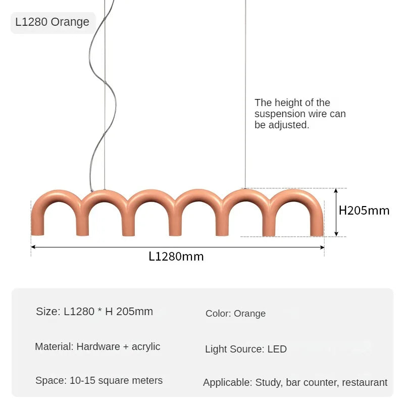 lustre minimaliste en u style industriel pour décoration intérieure