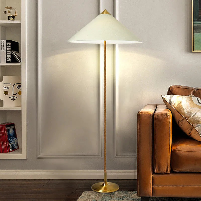 lampadaire wabi sabi rotin tynell led minimaliste salon - vue 4 sur 8
