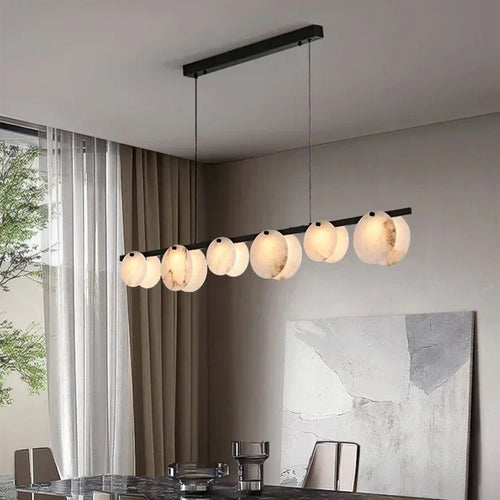 suspension moderne en marbre et cuivre pour décoration intérieure - vue 6 sur 7