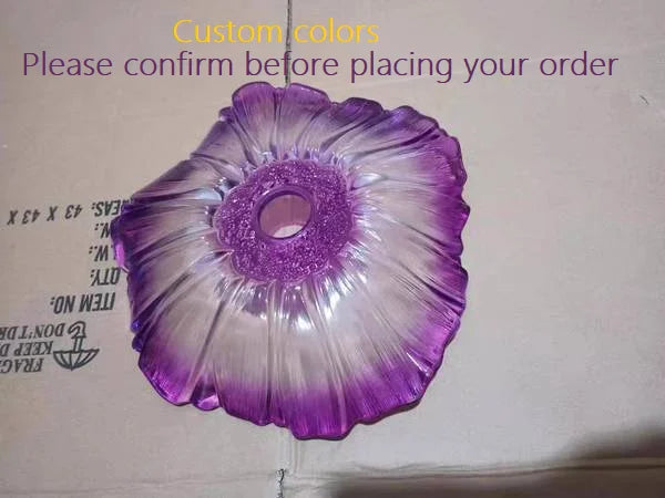 suspension led nordique en verre laiton forme de fleur - vue 9 sur 13