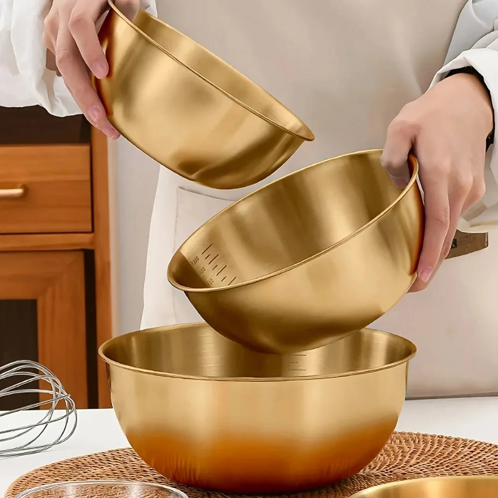 Ensemble 3 bols inox gradués cuisine cuisson four
