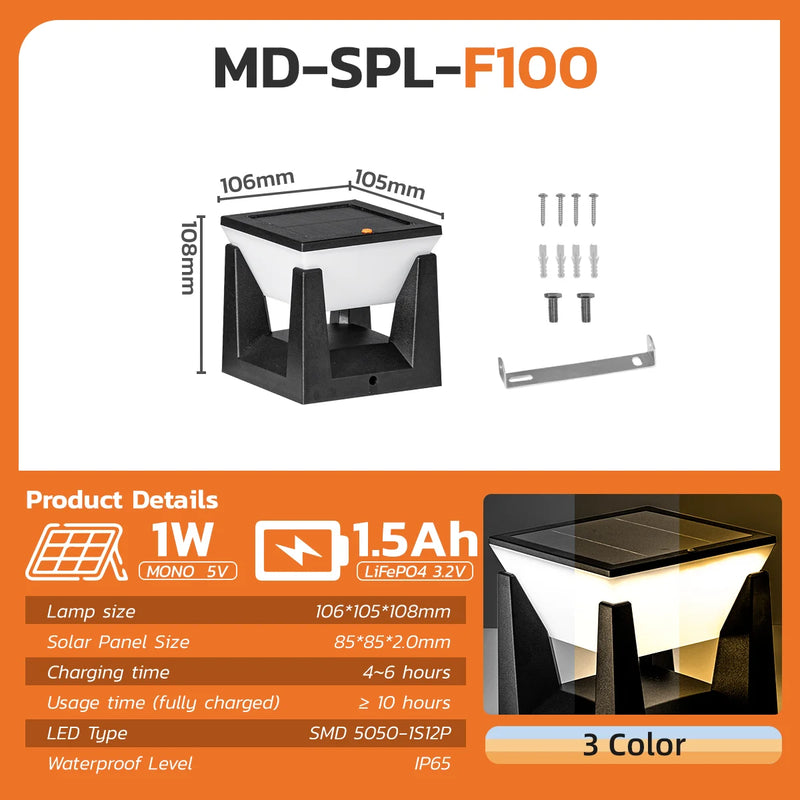 lampadaire solaire étanche pour éclairage extérieur jardin et allée