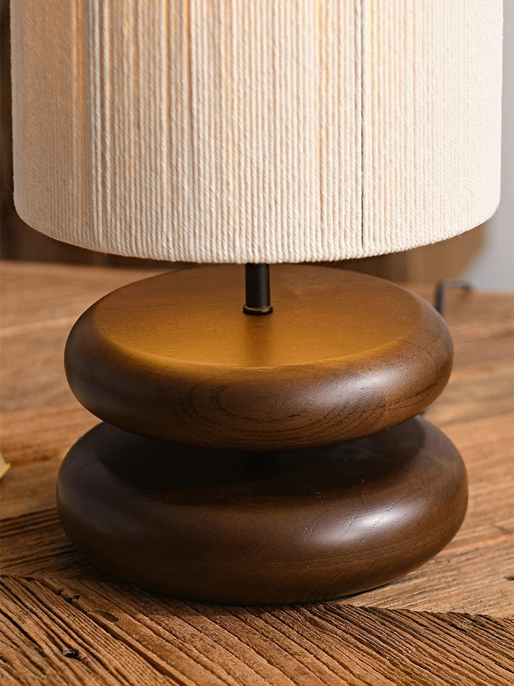 lampe de table japonaise bois massif rétro