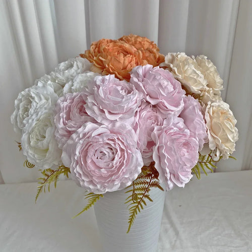 bouquet de pivoines artificielles en soie pour décoration florale - vue 5 sur 17