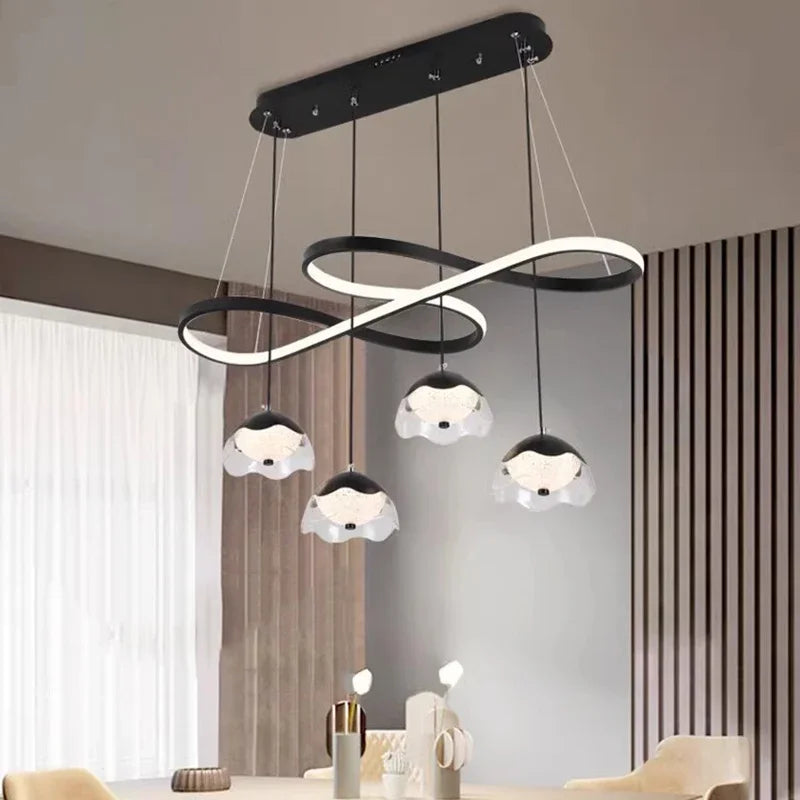 lustre led décoratif moderne pour éclairage intérieur suspendu - vue 4 sur 8