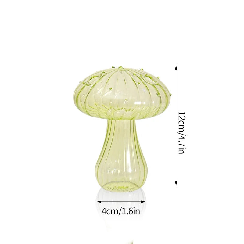 bougeoir champignon en verre pour décoration de table et vase - vue 13 sur 14