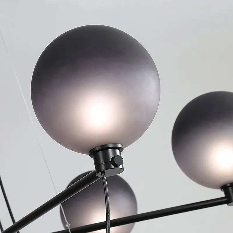 lustre nordique boule en verre style industriel rétro - vue 6 sur 7