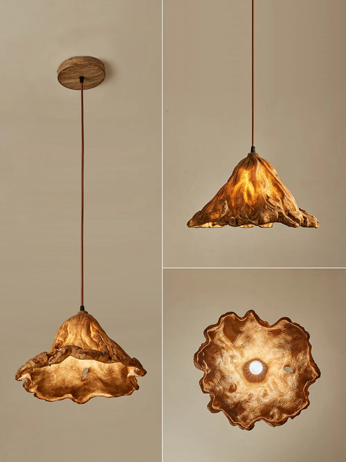 suspension lotus en résine style wabi-sabi zen vintage pour intérieur - vue 6 sur 19