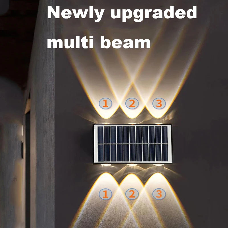 applique murale solaire led moderne étanche pour extérieur jardin cour rue - vue 6 sur 14