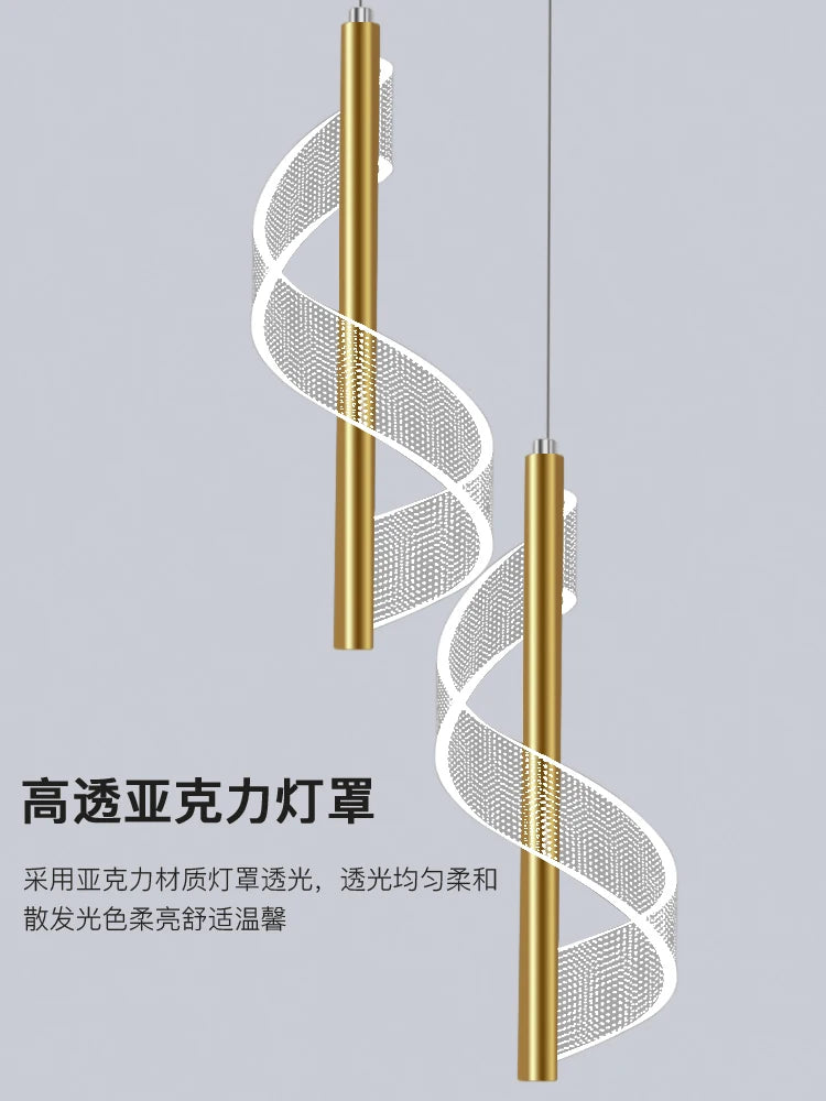 suspension led design en forme de s pour décoration intérieure élégante - vue 6 sur 8