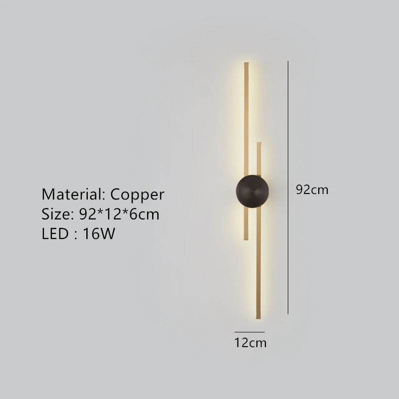 applique murale led minimaliste en laiton pour restaurant - vue 16 sur 18