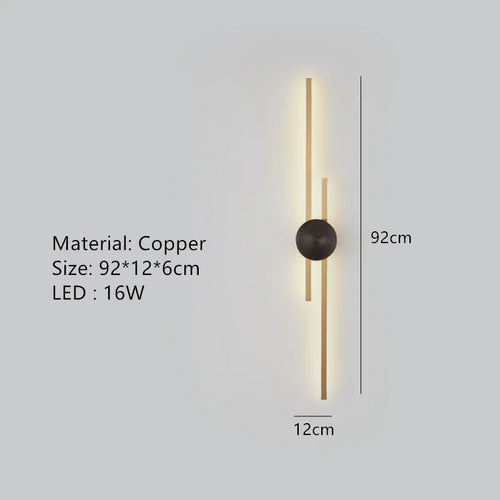 applique murale led minimaliste en laiton pour restaurant et allée - vue 17 sur 18