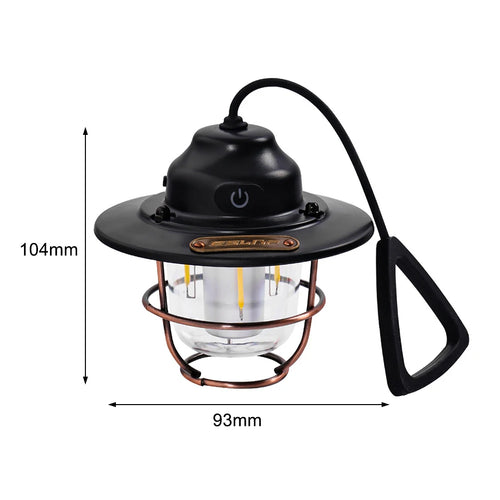 lampe de camping led rétro suspendue étanche avec batterie rechargeable - vue 12 sur 12