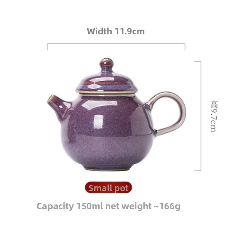 Théière artisanale ru kiln avec infuseur puer - vue 6 sur 7