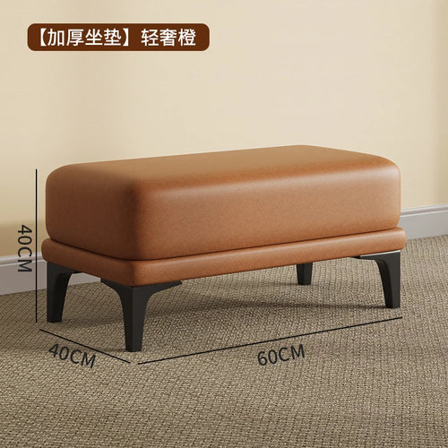 tabouret en velours moderne nordique pouf unique et peu encombrant - vue 23 sur 24