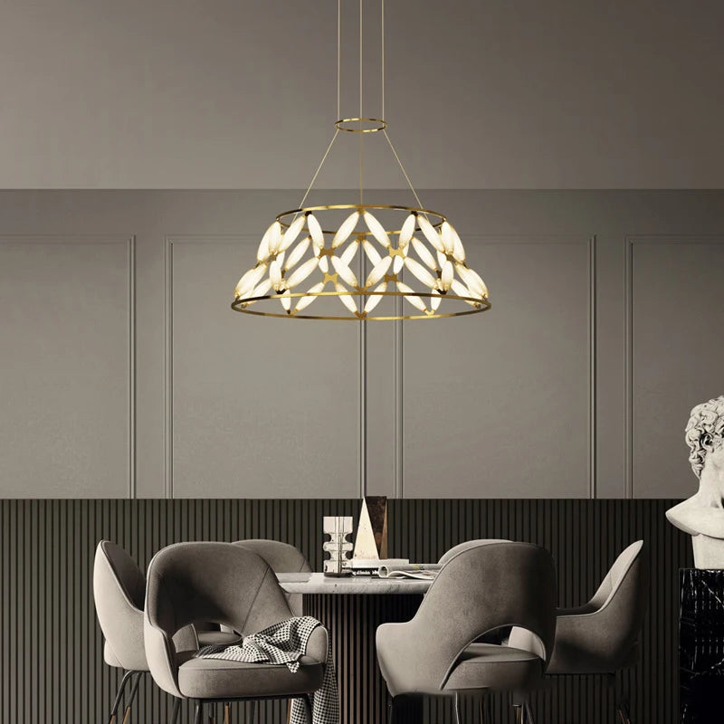 Sandyha Lustres minimalistes modernes creux papillon fleur suspension Design de luxe salon salle à manger chambre lampe à la maison